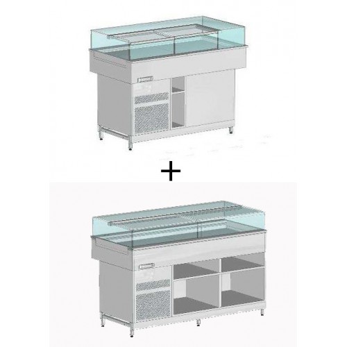 Vitrine comptoir en angle Drop In, en acier inoxydable Vitrine comptoir en angle Drop In, en acier inoxydable