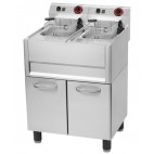 Friteuse sur coffre électrique double en inox 2 x 9 L