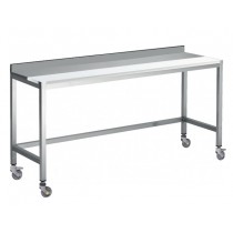 Table de découpe, adossée, mixte avant-arrière, inox 304, L 2000 x P 800 x H 900 mm, sur mesure