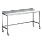 Table de découpe, adossée, mixte avant-arrière, inox 304, L 2000 x P 800 x H 900 mm, sur mesure