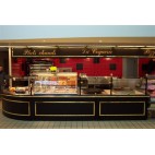 Vitrine d'agencement pour rotisserie, meuble cuisson poelon special paella