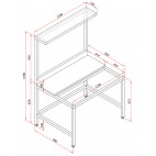 Table de découpe, adossée, mixte avant-arrière, poly blanc, L 1200 x P 900 x H 850/1800 mm, avec étagère haute, sur mesure