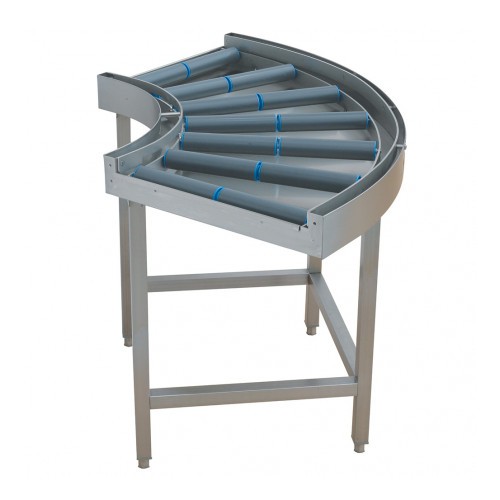 Courbe à 90° à rouleaux pour lave vaisselle à avancement automatique Courbe à 90° à rouleaux pour lave vaisselle à avancement automatique