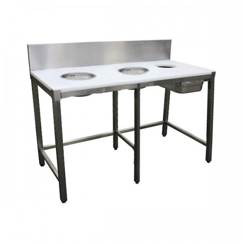 Combiné de préparation poisson, TVO 2 bacs, tiroir de récup, L 1900 x P 600 x H 850 mm Combiné de préparation poisson, TVO 2 bacs, tiroir de récup, L 1900 x P 600 x H 850 mm
