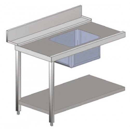 Plonge d’entrée gauche, pour lave vaisselle à capot, L 1200 mm Plonge d’entrée gauche, pour lave vaisselle à capot, L 1200 mm