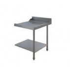 Table de prélavage adossée, avec bac et TVO, L 1200 mm, pour lave vaisselle à capot paniers 500x500