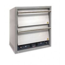 Four a pizza compact 2 chambres 2 niveaux - Inox 380V triphasé 2 niveaux