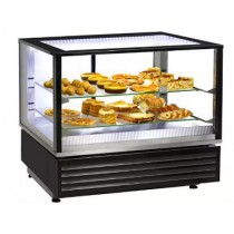 Vitrine chauffante avec moteur et support rotatif - 2 portes