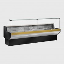 Vitrine service arrière C-1, statique avec groupe, joues grises, décoration supérieure blanche, L 3000 mm