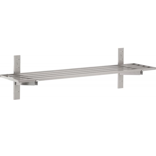 Etagère murale ajourée, 1 niveau, inox AISI 430, 2 consoles réglables, 2 lattes, L 1000 x P 400 x H 250 mm Etagère murale ajourée, 1 niveau, inox AISI 430, 2 consoles réglables, 2 lattes, L 1000 x P 400 x H 250 mm
