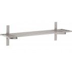 Etagère murale ajourée, 1 niveau, inox AISI 430, 2 consoles réglables, 2 lattes, L 1000 x P 400 x H 250 mm