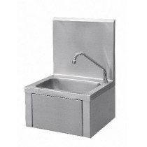 Lave-main, inox, adossée, cuve 330 x 220 x 110 mm
