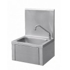 Lave-main, inox, adossée, cuve 330 x 220 x 110 mm