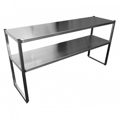 Étagère professionnelle inox ferritique sur colonnette 2 niveaux P 300 mm Étagère professionnelle inox ferritique sur colonnette 2 niveaux P 300 mm