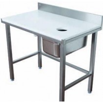COMBINÉS DE PRÉPARATION POISSON sans bac, inox AISI 304, 1000 x 600 x 850 mm 