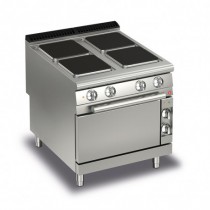 Fourneau électrique Gamme QUEEN 700 4 plaques 4 x 2.6 kW  1  four 6 kW