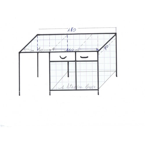 Table armoire 2 portes coulissantes 2 tiroirs Inox AISI 430 adossée L 1800 x P 700 x H 850 mm sur mesure Table armoire 2 portes coulissantes 2 tiroirs Inox AISI 430 adossée L 1800 x P 700 x H 850 mm sur mesure