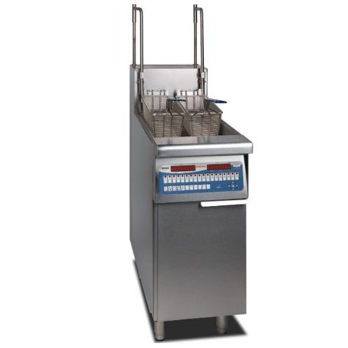 Friteuse à gaz chauffe indirecte 41L + Relevage automatique des paniers et programmateur electronique Friteuse à gaz chauffe indirecte 41L + Relevage automatique des paniers et programmateur electronique