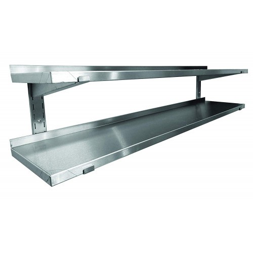 Étagère professionnelle inox ferritique cuisine sur crémaillère pleine P 300 mm Étagère professionnelle inox ferritique cuisine sur crémaillère pleine P 300 mm