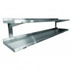 Étagère professionnelle inox cuisine sur crémaillère pleine P 300 mm