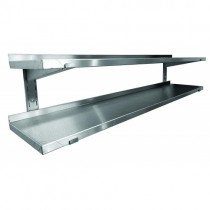 Étagère professionnelle inox cuisine sur crémaillère pleine P 400 mm