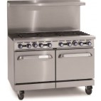 Fourneau 8 feux vifs de 8kW sur 2 fours à gaz de 8kW