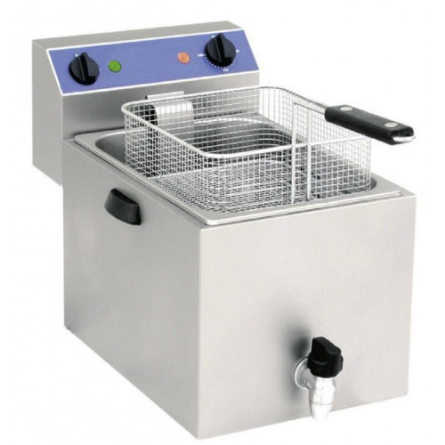 Friteuse de table électrique mono 230 V avec vidange simple 8 L Friteuse de table électrique mono 230 V avec vidange simple 8 L