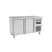 Table réfrigérée positive sur roulettes 234 litres 2 portes