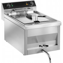 Friteuse de table électrique mono 400 V avec vidange simple 12 L