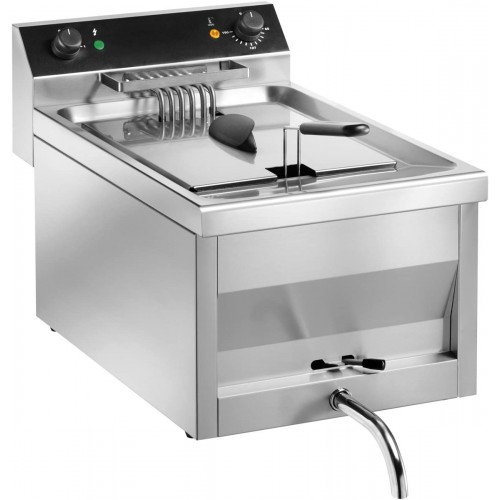 Friteuse de table électrique mono 400 V avec vidange simple 12 L Friteuse de table électrique mono 400 V avec vidange simple 12 L