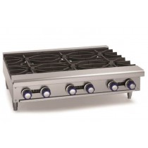 Feux vifs à gaz pour comptoir en inox 6 feux 8 kW largeur 914mm