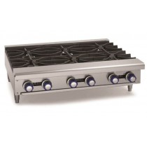 Feux vifs à gaz pour comptoir en inox 8 feux 66 kW