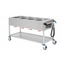 Chariot bain-marie eau 4xGN1/1 contrôle de température séparé