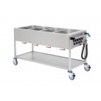 Chariot bain-marie eau 4xGN1/1 contrôle de température séparé