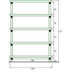 Rayonnage plastique charge lourde 5 niveaux L 1200 x P 600 x H 1770 mm