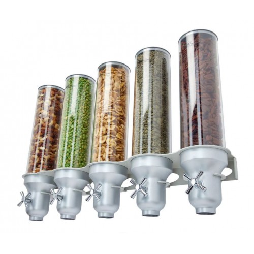 Distributeur mural d'aliments secs et biologiques gamme Serveur Pro 5 x 4.5 L Distributeur mural d'aliments secs et biologiques gamme Serveur Pro 5 x 4.5 L