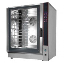 Four mixte à injection directe avec commandes latérales en inox, 10 niveaux, 380 V TRI+N