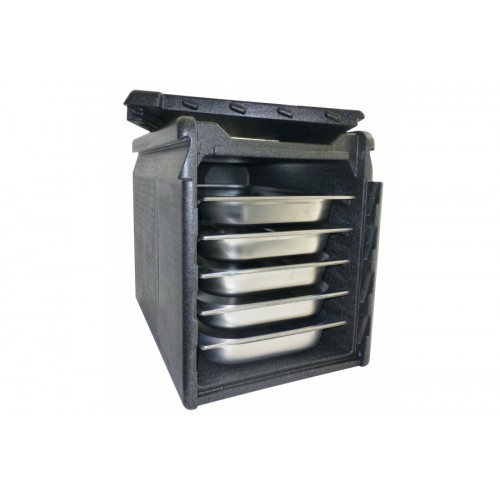 Coffre isotherme Noir SANS poignée inox 5 niveaux GN1/1 66 L Coffre isotherme Noir SANS poignée inox 5 niveaux GN1/1 66 L