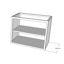 Table armoire ouverte sans porte Inox AISI 430 850 x 560 x 700 mm sans pieds et avec étagère sur mesure