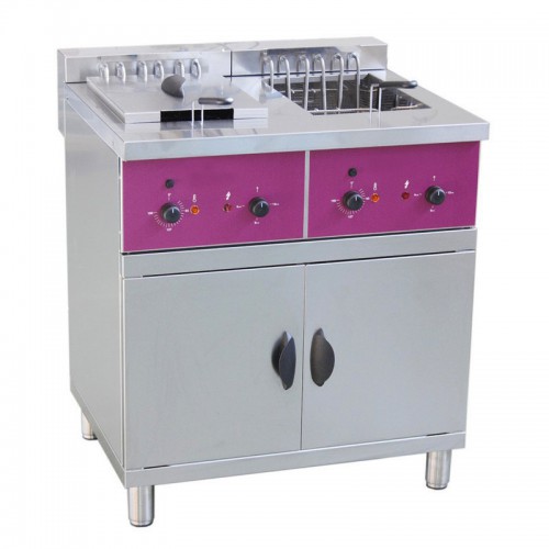 Friteuse électrique sur coffre capacité 2 x 25 litres thermostat 3 puissances: 2 x 6 /12 / 18 kW Friteuse électrique sur coffre capacité 2 x 25 litres thermostat 3 puissances: 2 x 6 /12 / 18 kW