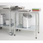 Table de préparation acier inoxydable sans rebord P 600 mm