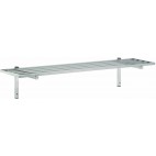 Etagère murale ajourée 1 niveau inox AISI 430 2 consoles fixes L 8000 x P 400 x H 225 mm