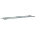 Etagère murale ajourée 1 niveau inox AISI 430 2 consoles fixes L 8000 x P 400 x H 225 mm