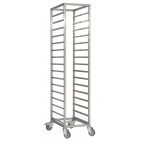 Chariots de transport pour plateaux euronorm 400x600 mm, 20 niveaux, inox 430