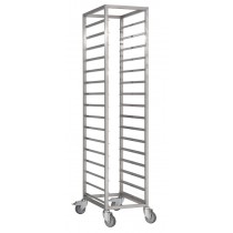 Chariot de transport pour plateaux 215 x 580 mm inox AISI 430 20 niveaux fabrication sur mesure