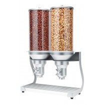 Distributeur d'aliments secs gamme "Serveur Pro" plateau en aluminium et support noir 2 x 13.5 L