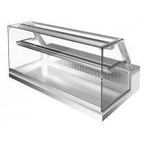 Vitrine positive statique à poser avec vitre bombée profondeur 700 mm sans groupe