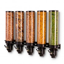 Distributeur mural d'aliments secs gamme Free Flow noir 5 x 4,5 L