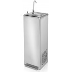 Fontaine à eau sur pied série 6 acier inoxydable avec jet à trois températures pédale et col de cygne
