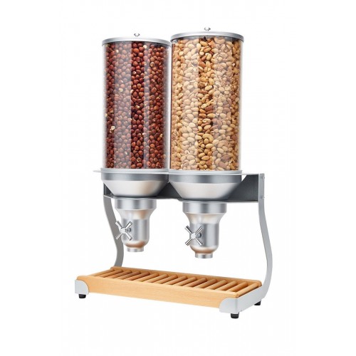 Distributeur d'aliments secs gamme "Serveur Pro" plateau en bois 2 x 13.5 L Distributeur d'aliments secs gamme "Serveur Pro" plateau en bois 2 x 13.5 L